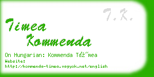 timea kommenda business card